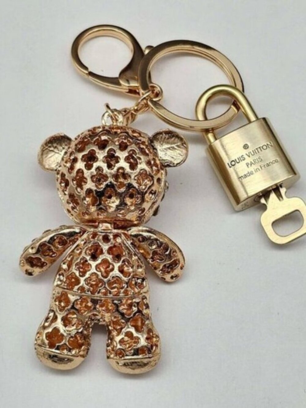 Louis Vuitton Gold Padlock 🔑 Authentic LV Unbranded Keychain Bag Charm - Picture 3 of 7